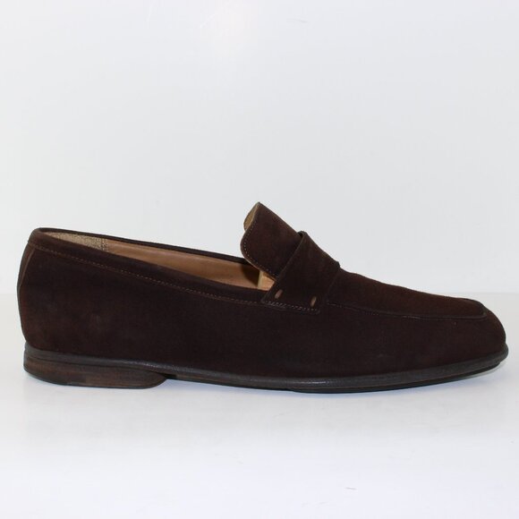 Louis Vuitton Brown Suede Leather Loafer Slip One Shoe (8.5 US) - Picture 2 of 14